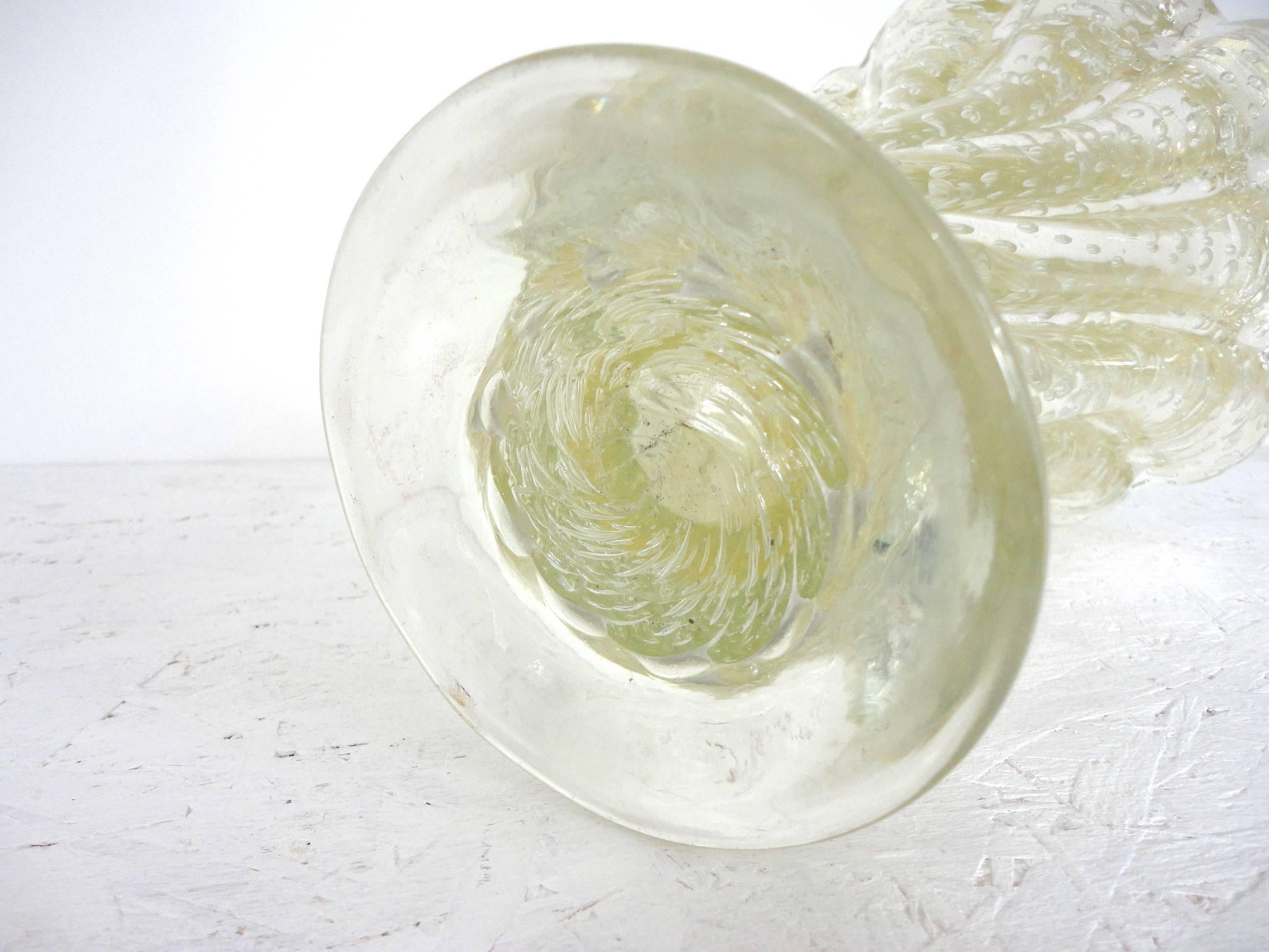 Murano Glass Large Mid-Century Barovier & Toso Cordonato D'oro Glass Vase, Murano, 1950s