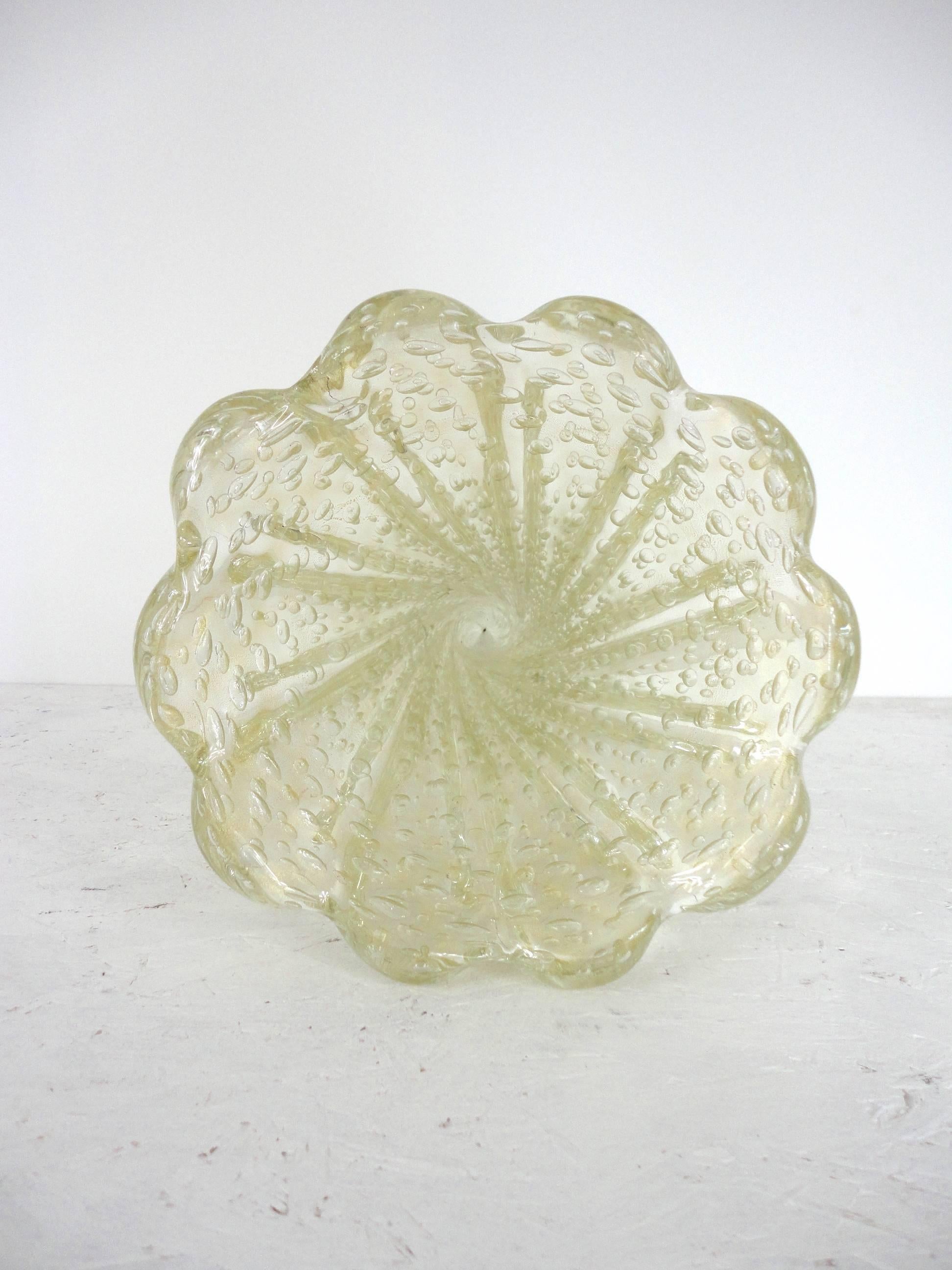 Large Mid-Century Barovier & Toso Cordonato D'oro Glass Vase, Murano, 1950s 1