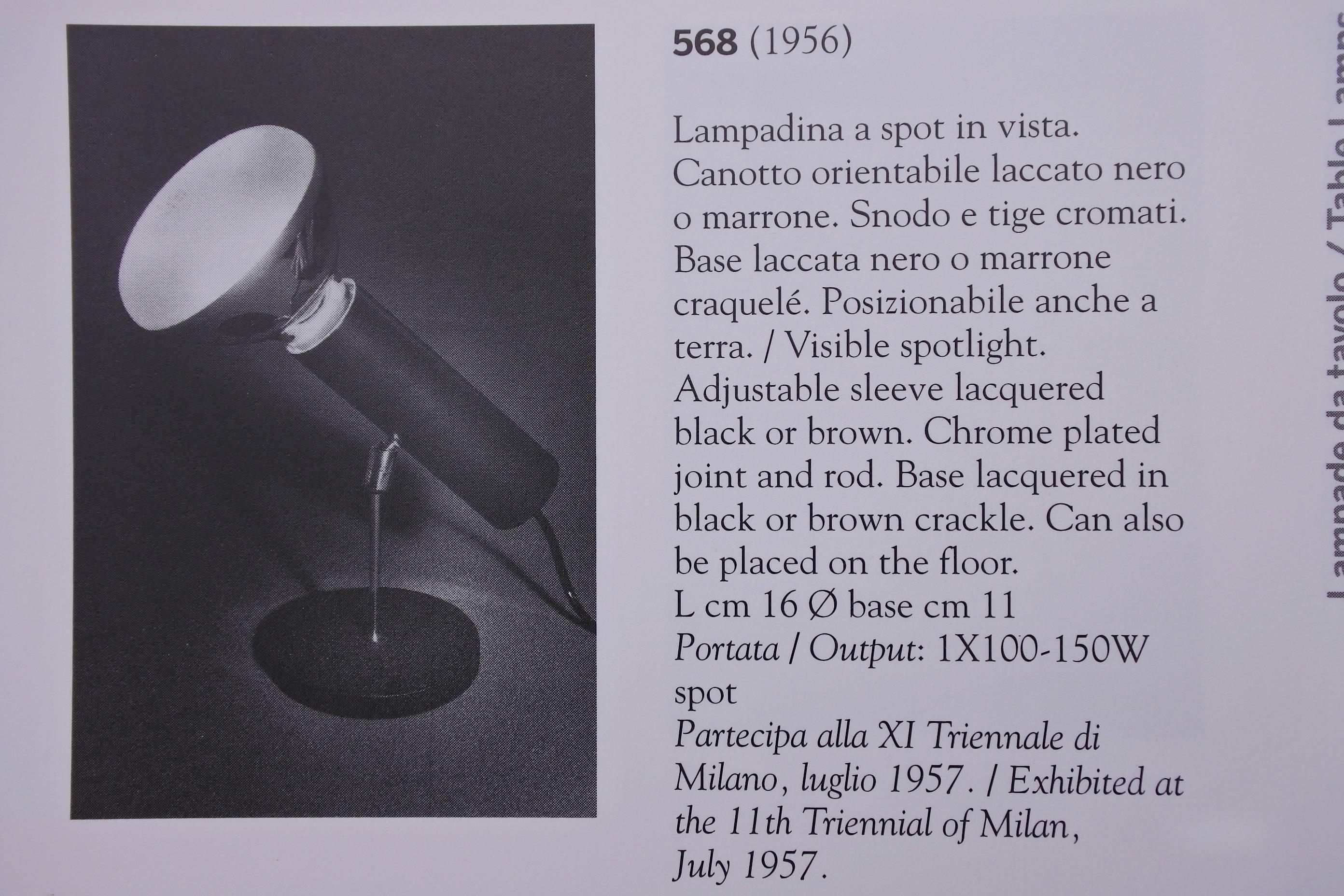 Gino Sarfatti Table Lamp 568 Edited by Arteluce, 1956, Italy 1