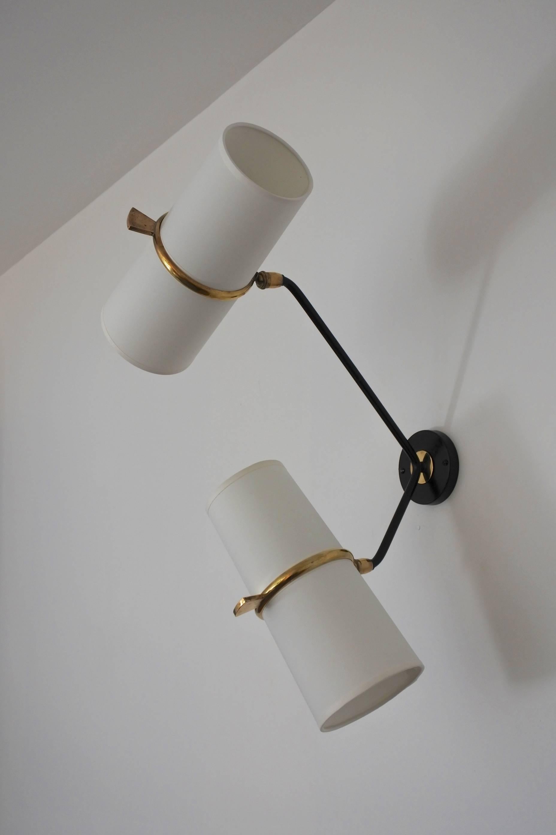 Mid-20th Century Midcentury Asymmetrical Wall Lamp by Lunel, France, 1950s