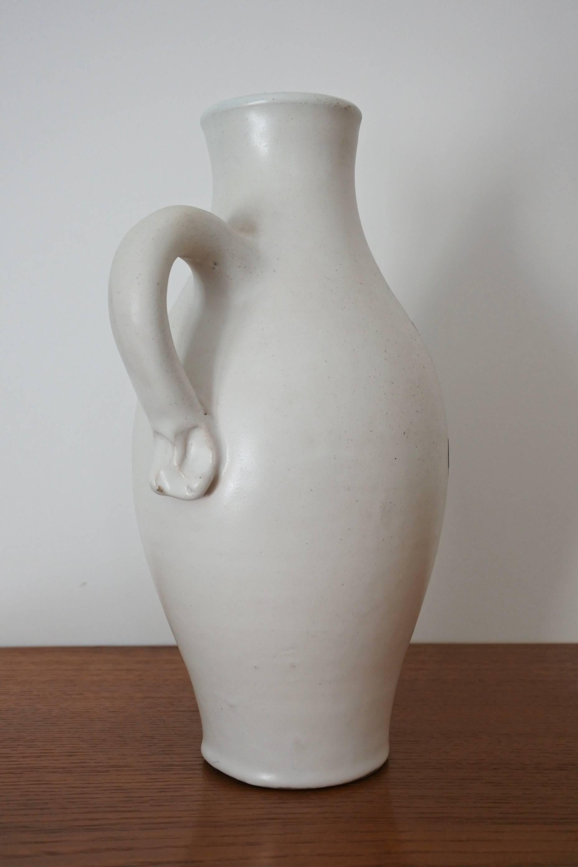 Georges Jouve Mid Century Ceramic Pitcher Vase, France 1950s In Good Condition In La Teste De Buch, FR