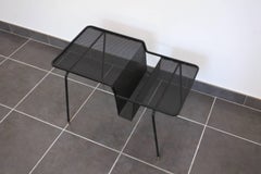 Mathieu Mategot Java Side Table, Magazine Rack, Perforated Metal, France, 1950s
