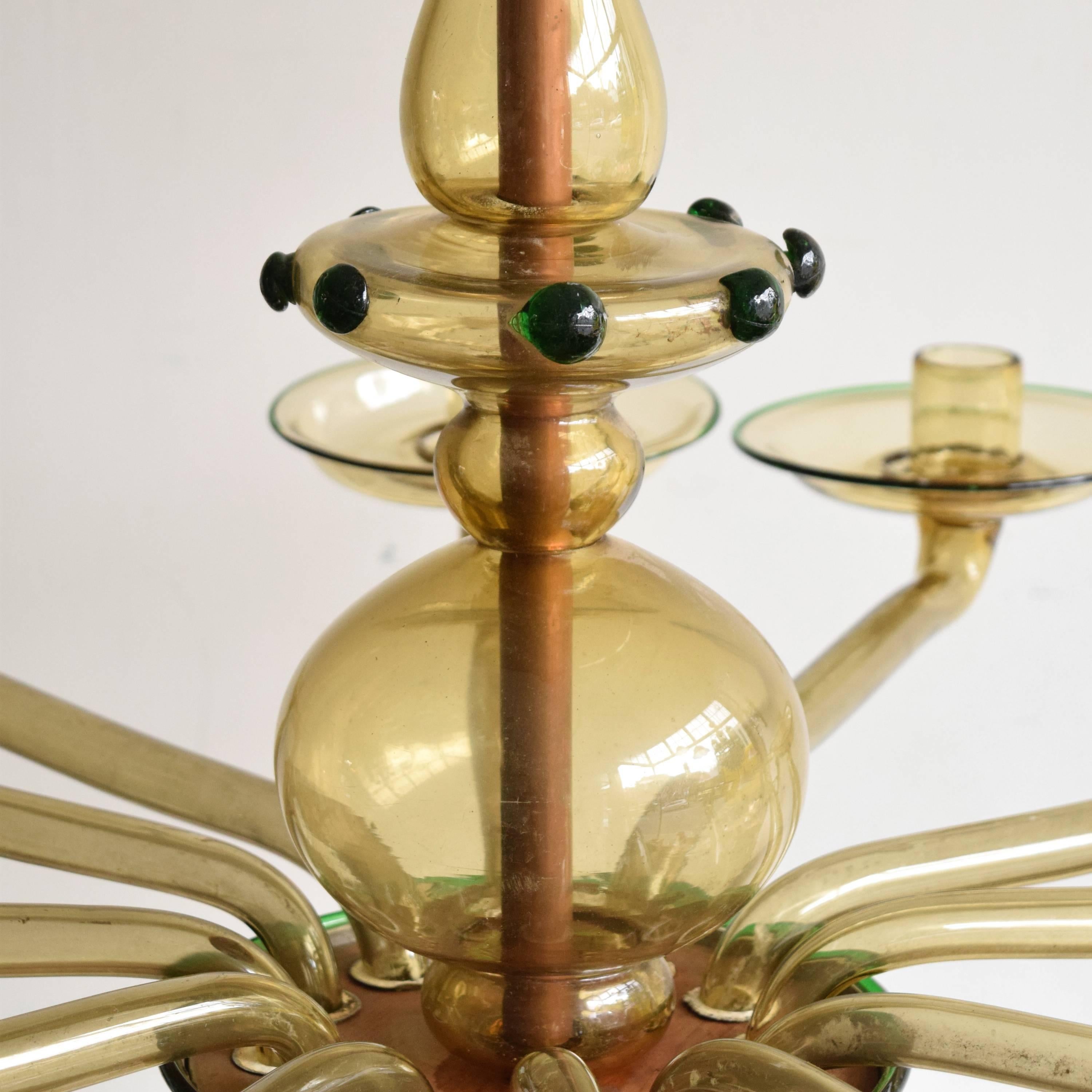 19th Century Twelve-Arm Murano Glass Candelabra
