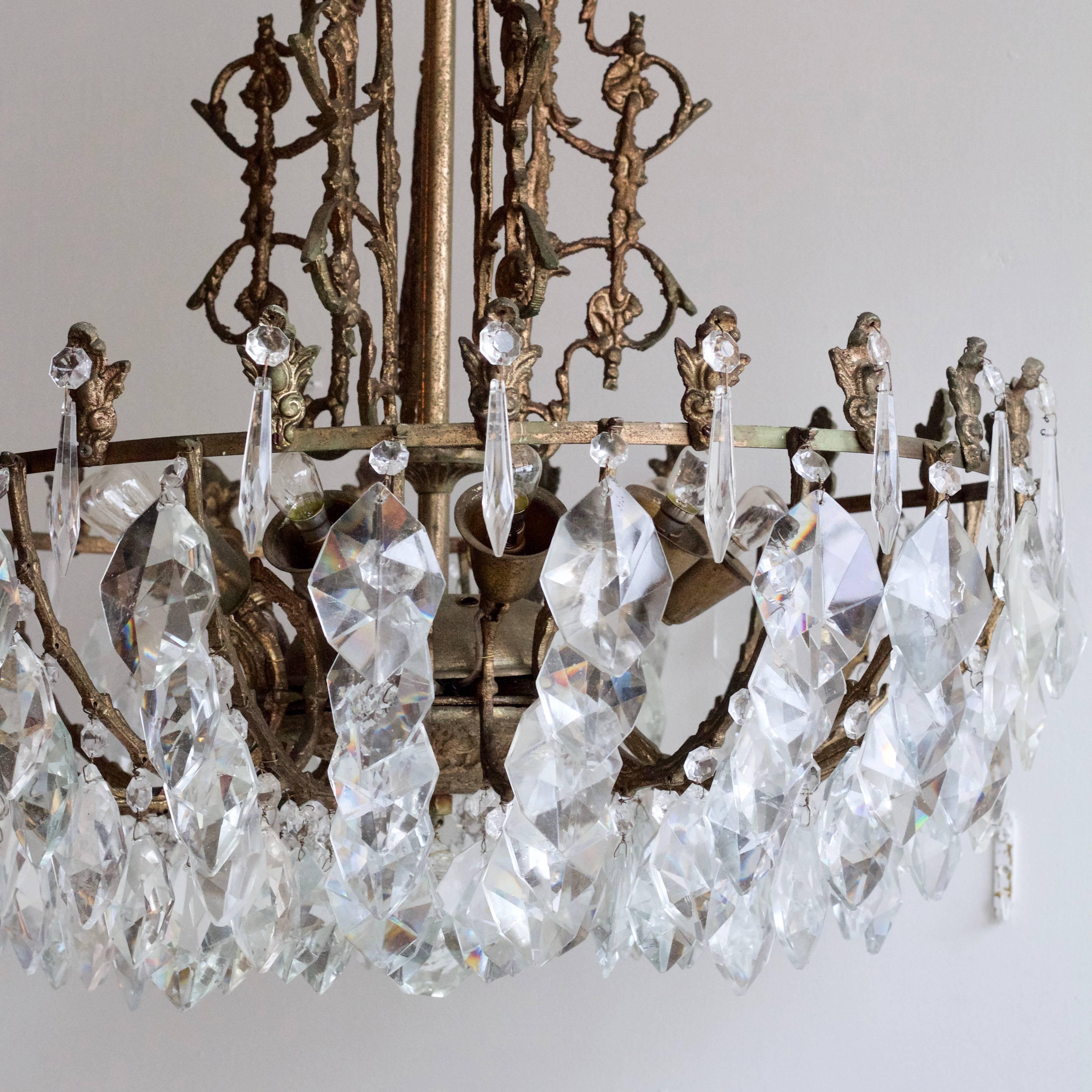 French Brass Multi-Arm Chandelier 3