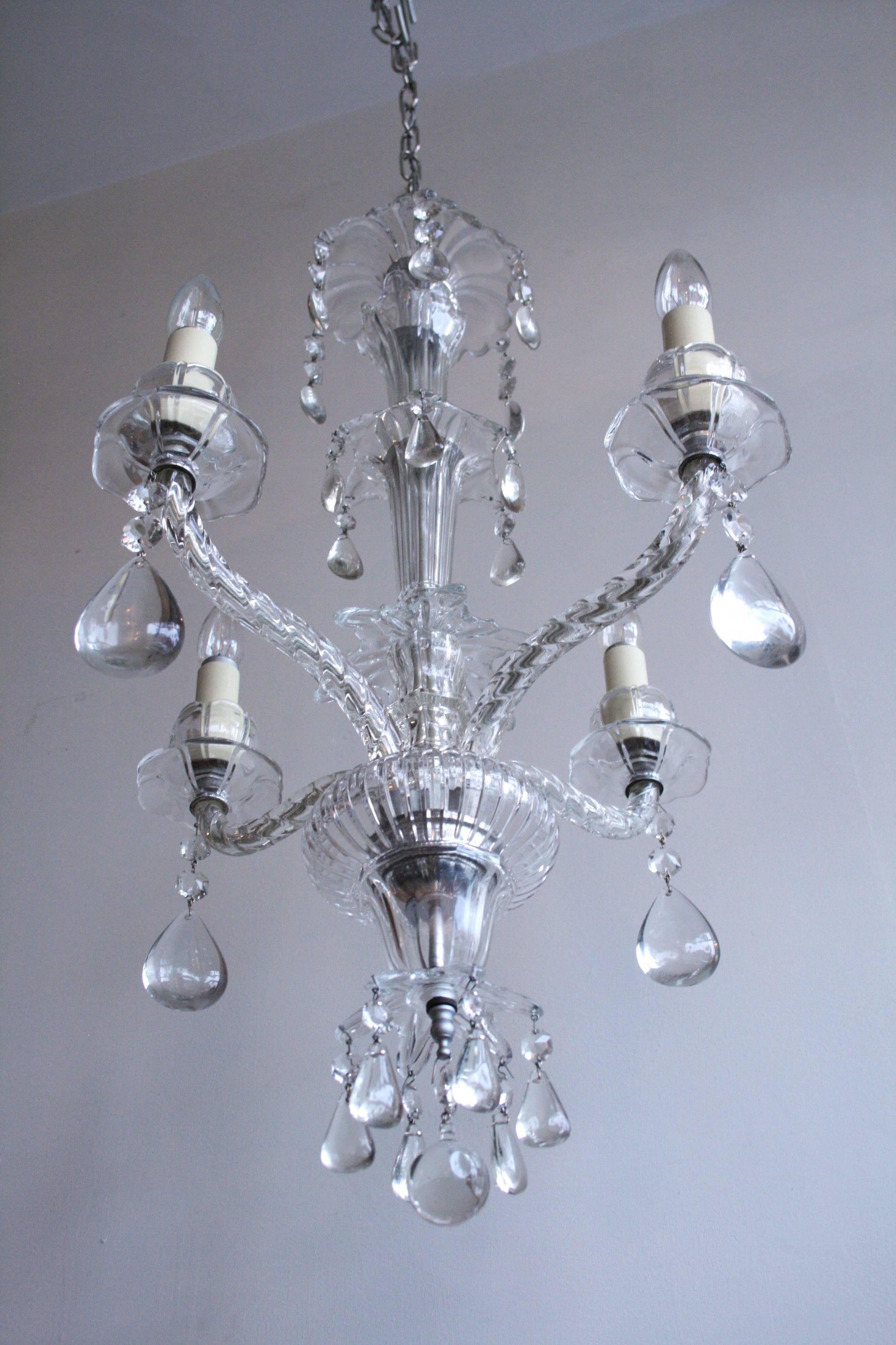 Early 20th Century Early 1900s French Crystal Chandelier For Sale