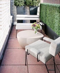 Alex Panca da salotto imbottita per esterni in acciaio inossidabile verniciato a polvere