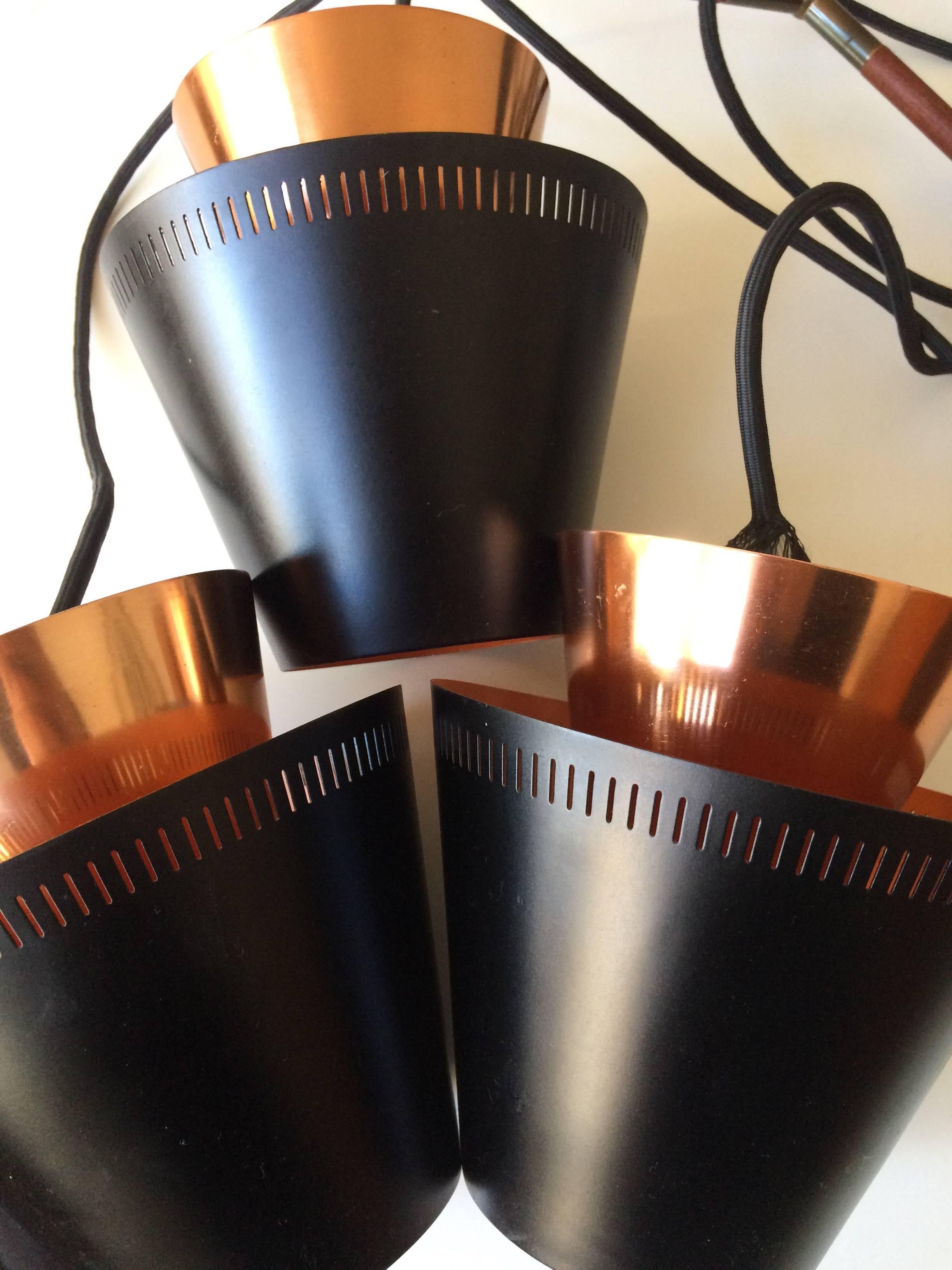 20th Century Danish Copper Pendant Light by Jo Hammerborg for Fog & Mørup from 1960s For Sale