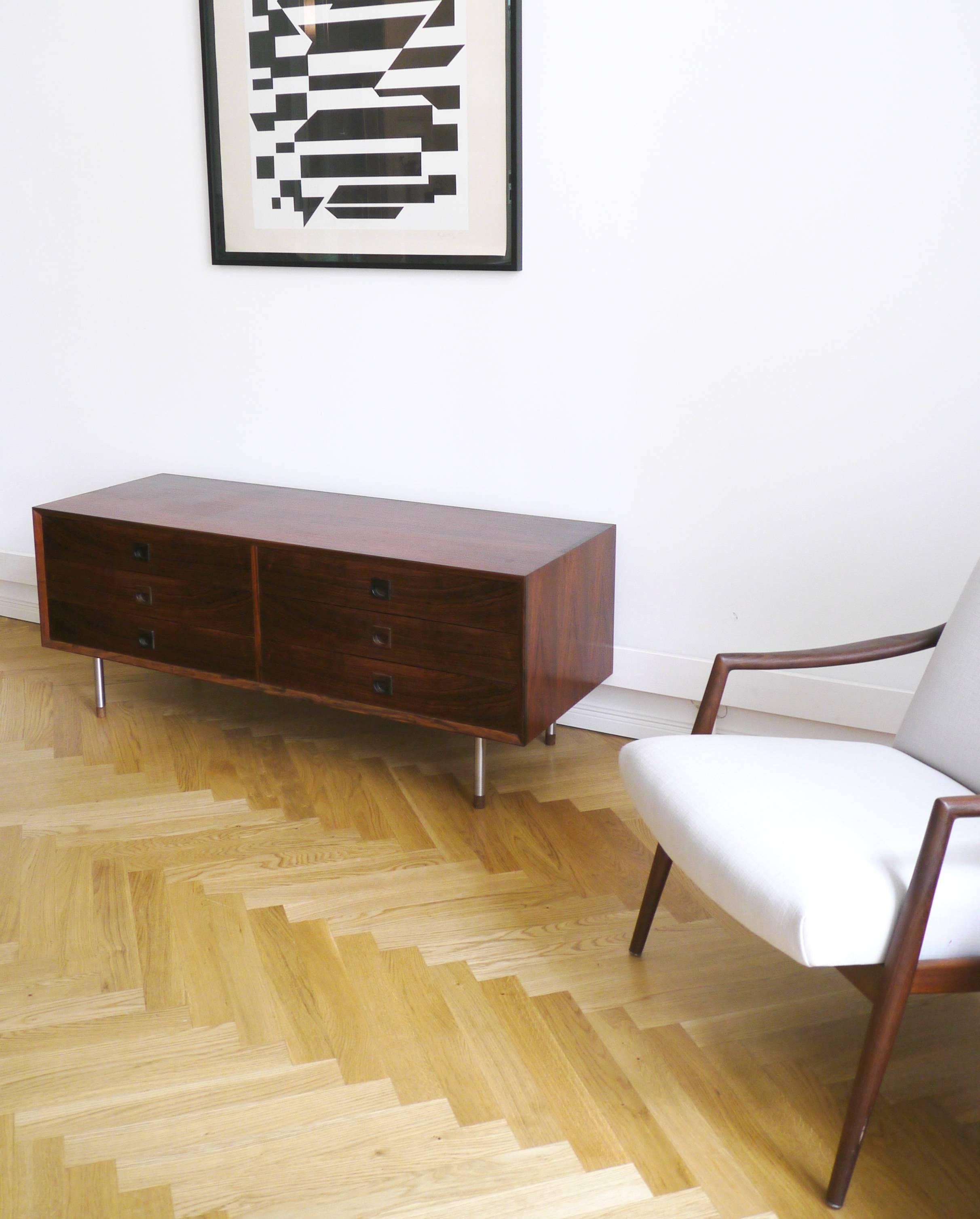 Danish Mid-Century Lower Sideboard in Rosewood from Brouer Møbelfabrik, 1960s In Excellent Condition In Basel, CH