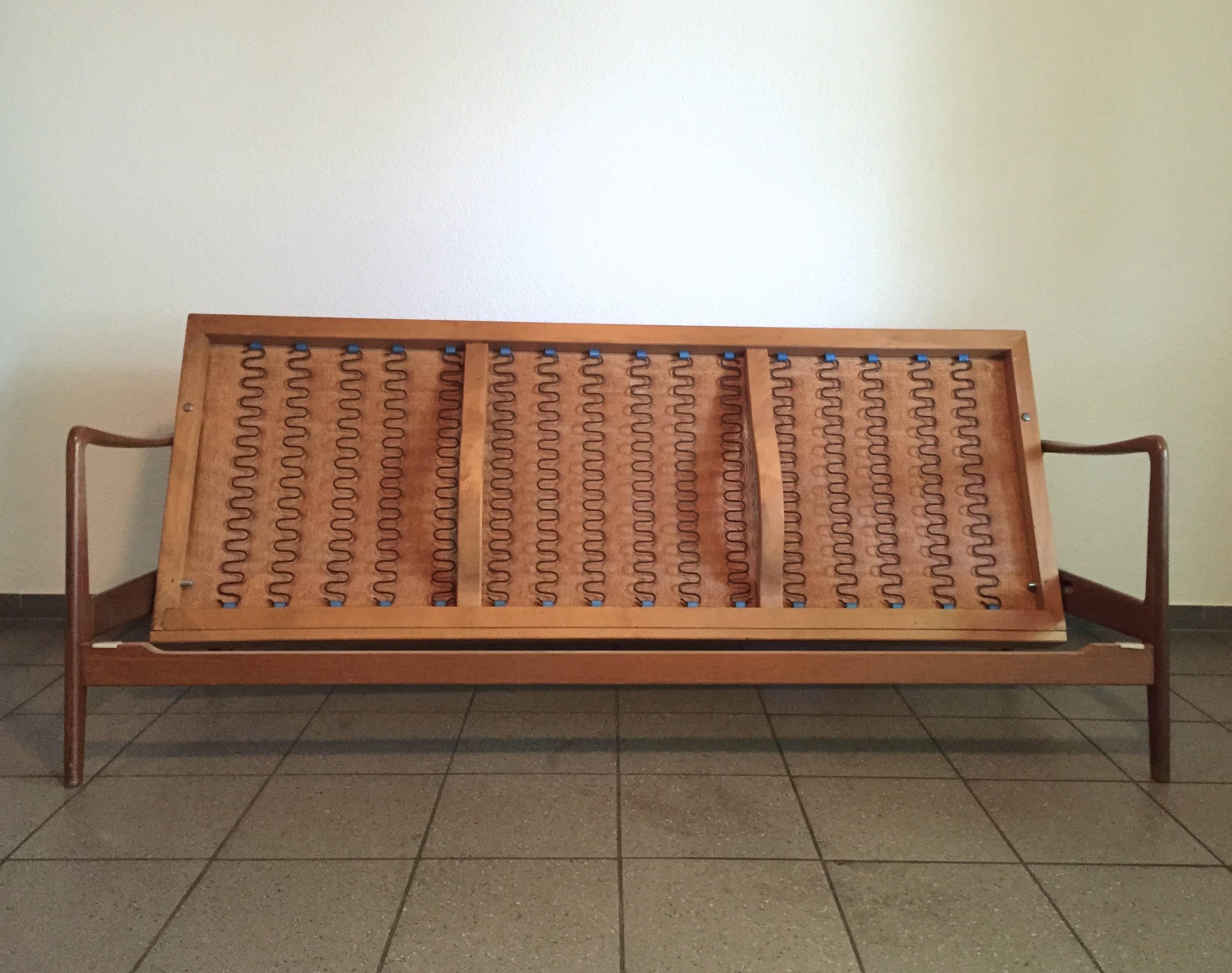 Danish Mid-Century Three-Seat Teak Sofa and Daybed from 1960s For Sale 1