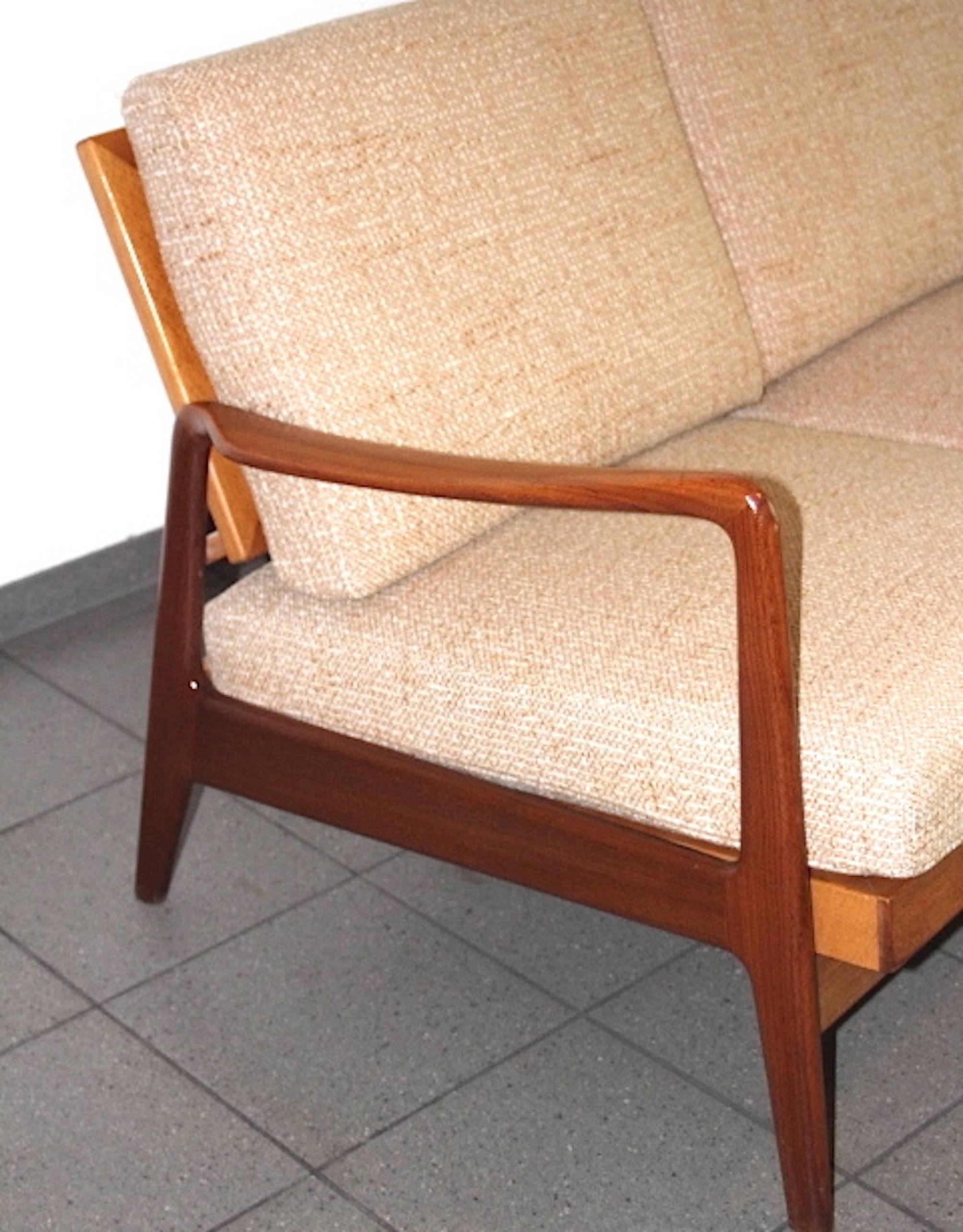 Danish Mid-Century Three-Seat Teak Sofa and Daybed from 1960s For Sale 2