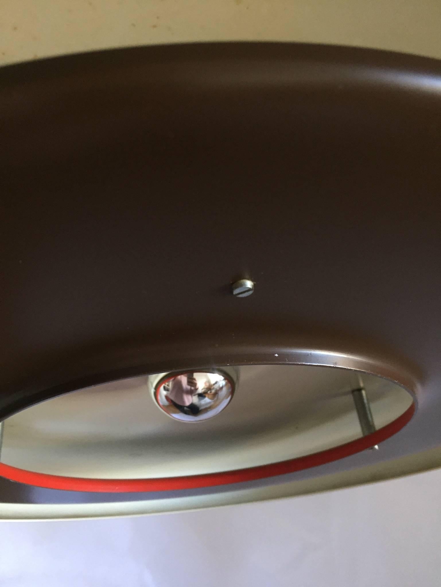 Danish Mid-Century Brown UFO Optima Lamp by Hans Due for Fog & Mørup In Good Condition For Sale In Basel, CH