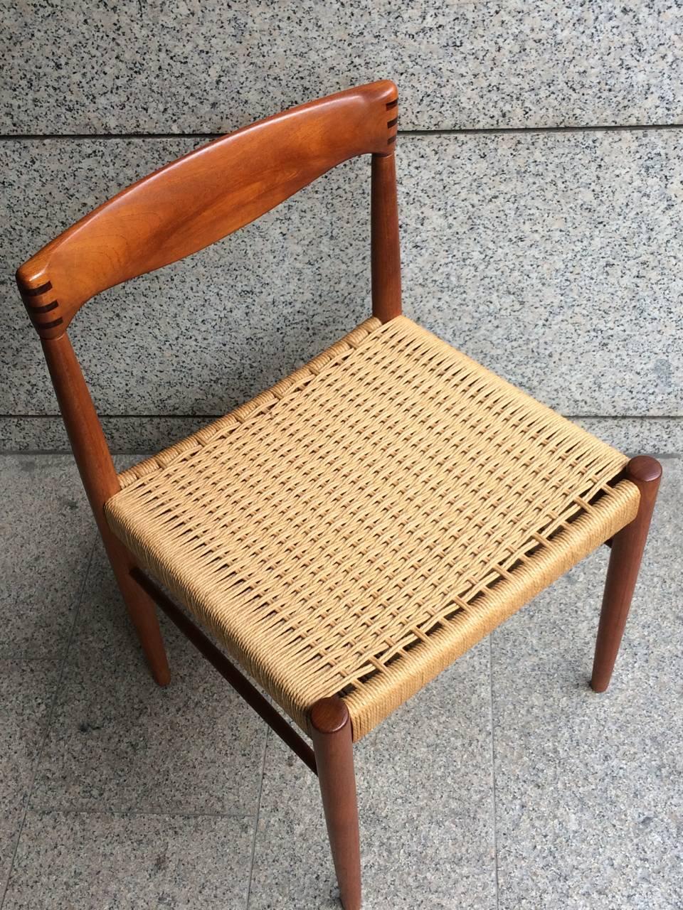 20th Century Danish Mid-Century Teak Dining Chairs, H. W. Klein for Bramin 1960s, Set of Four For Sale