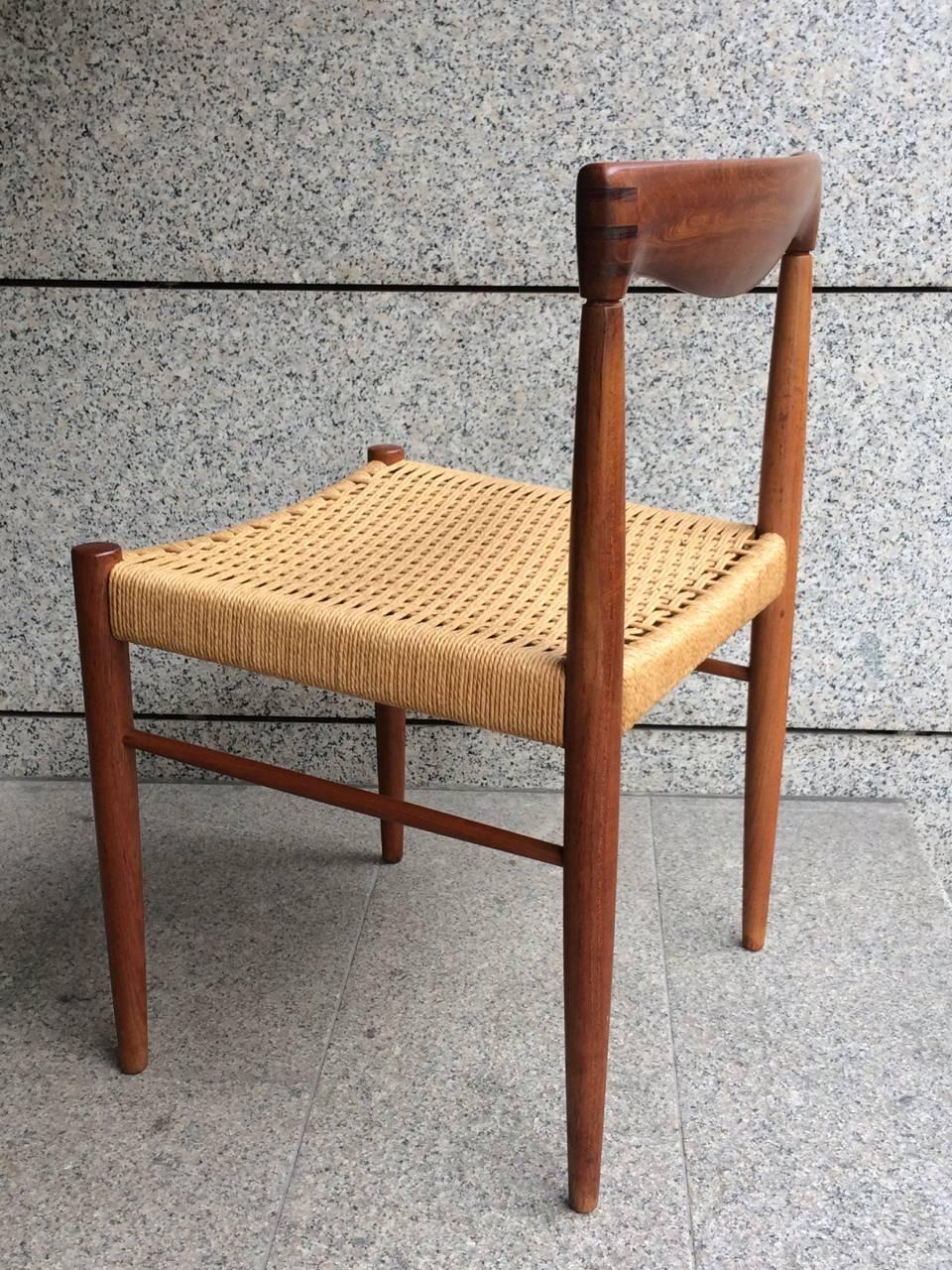Danish Mid-Century Teak Dining Chairs, H. W. Klein for Bramin 1960s, Set of Four For Sale 3