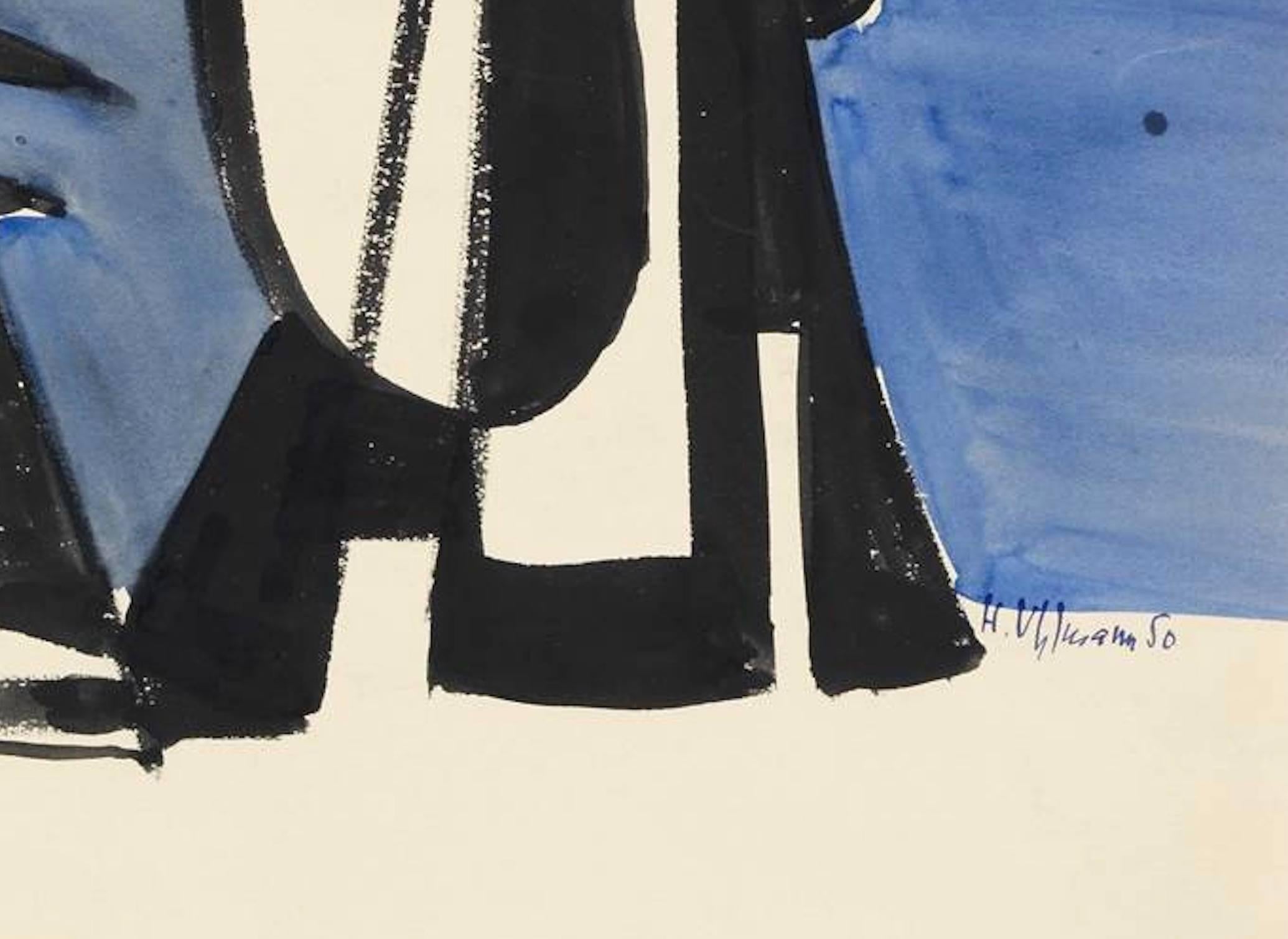 Hans Uhlmann, Untitled, 1950, Ink and watercolor on paper, 37.5 x 52.5 cm,
signed and dated lower right. 

Exhibitions: 
Hans Uhlmann, 1900 - 1975, Skulpturen und Zeichnungen, Galerie Michael Haas, Berlin, 08.03. - 13.04.2013;
Hans Uhlmann,