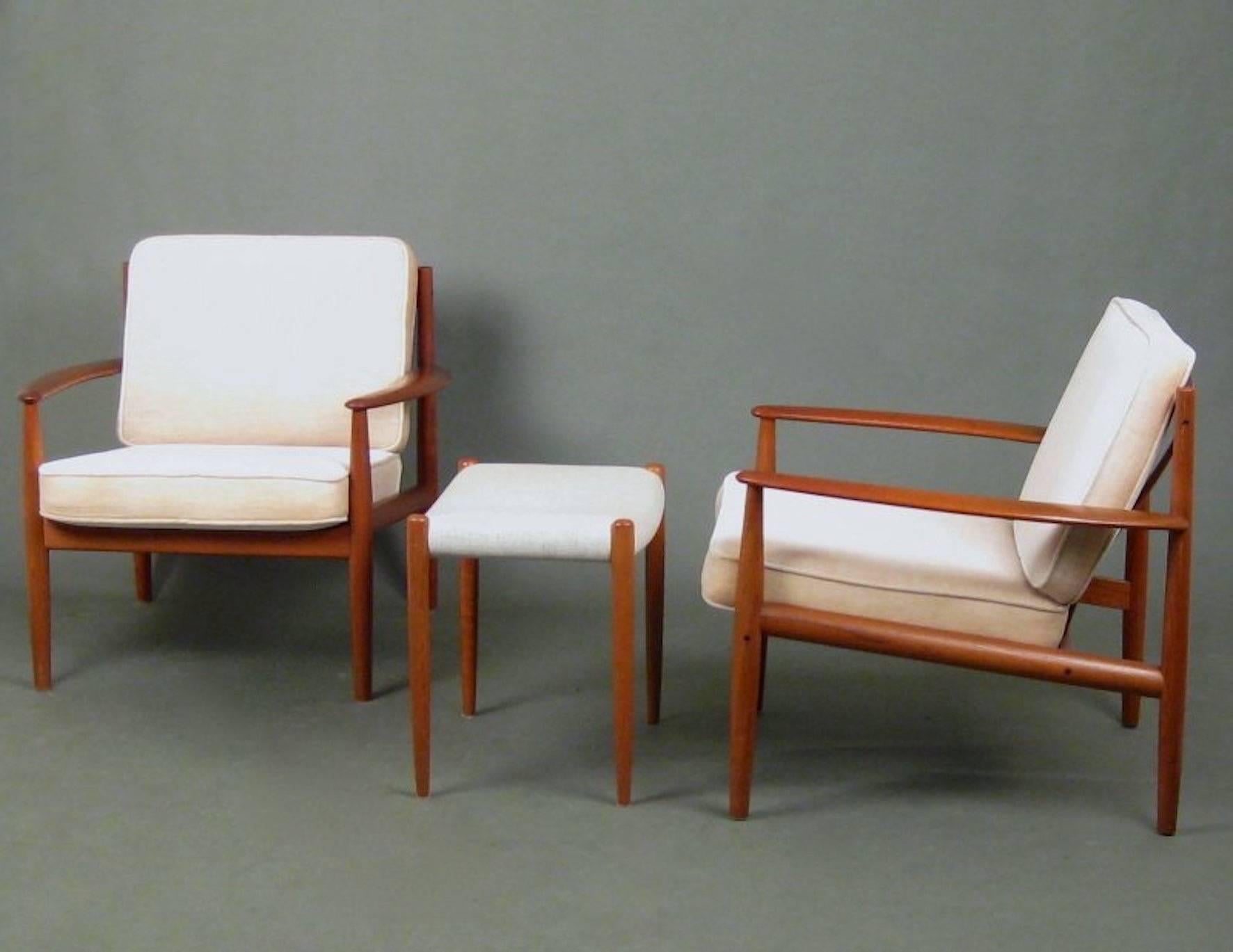 Midcentury Danish Easy Lounge Chairs by Grete Jalk for France & Søn, 1960 For Sale 1