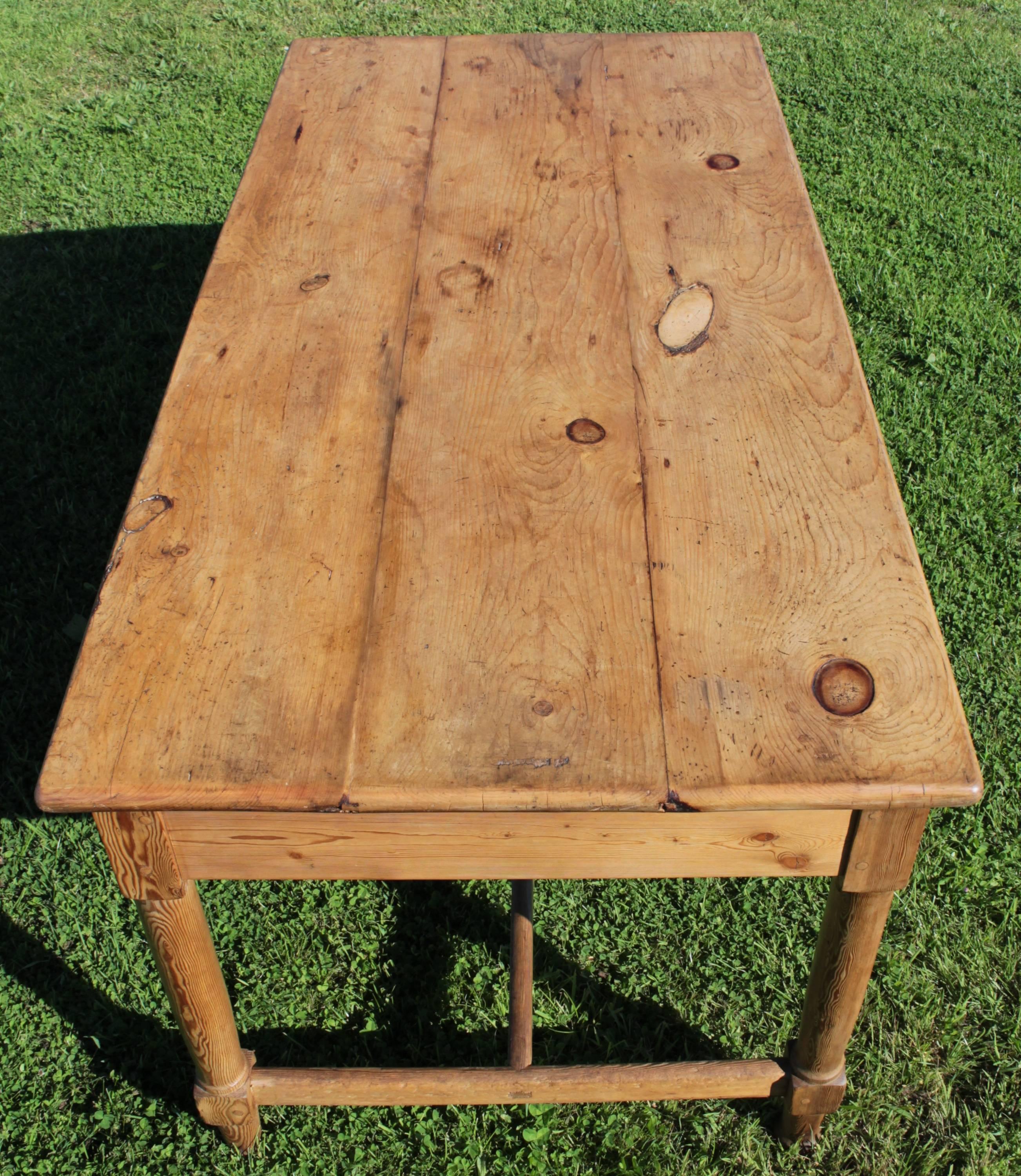 19th Century Antique Pine Farmhouse Refectory Dining Table