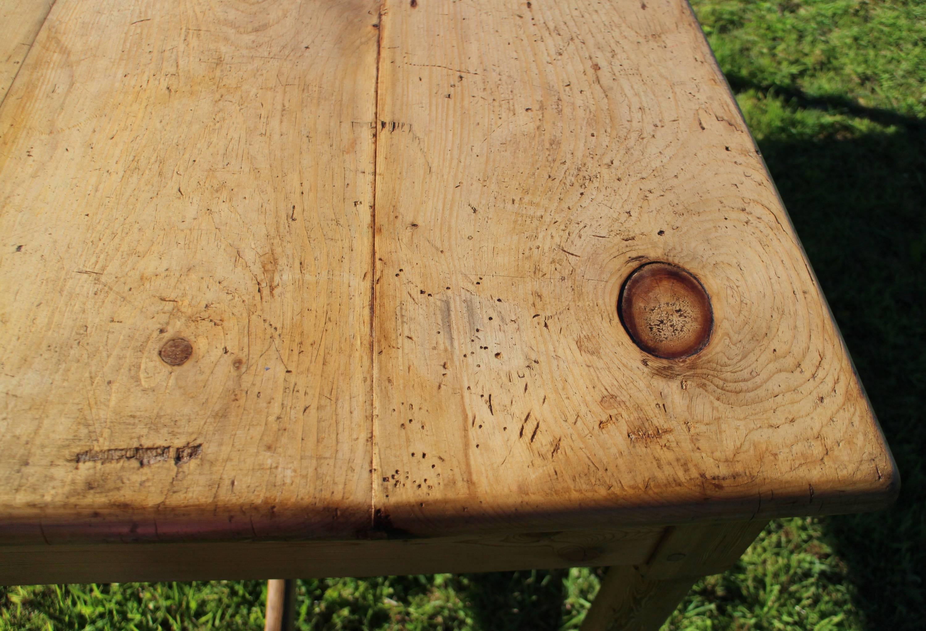 Antique Pine Farmhouse Refectory Dining Table 4