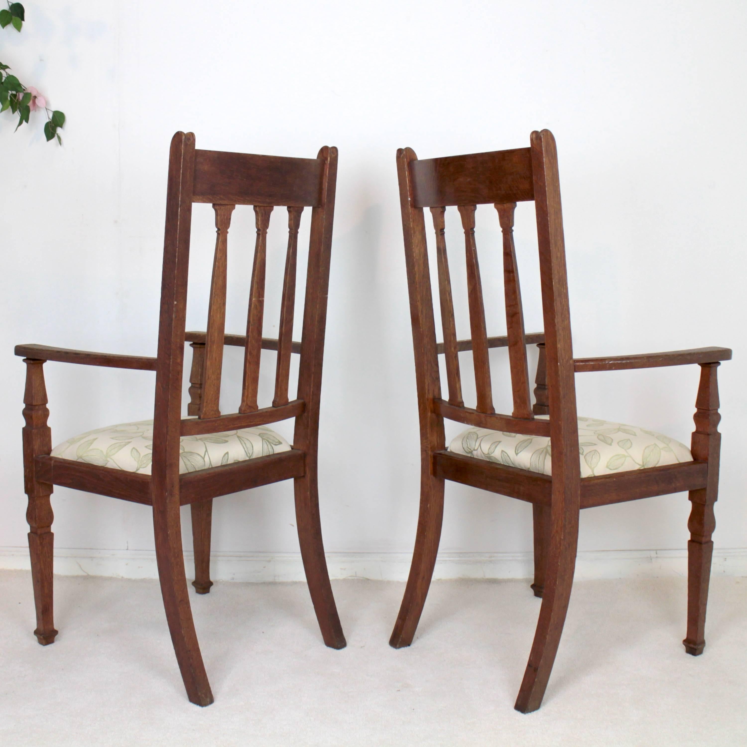 English Pair of Arts & Crafts Armchairs by Shapland & Petter For Sale