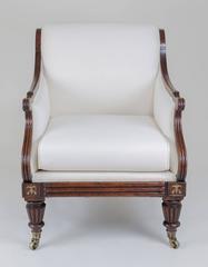Fine Regency Simulated Rosewood Library Armchair