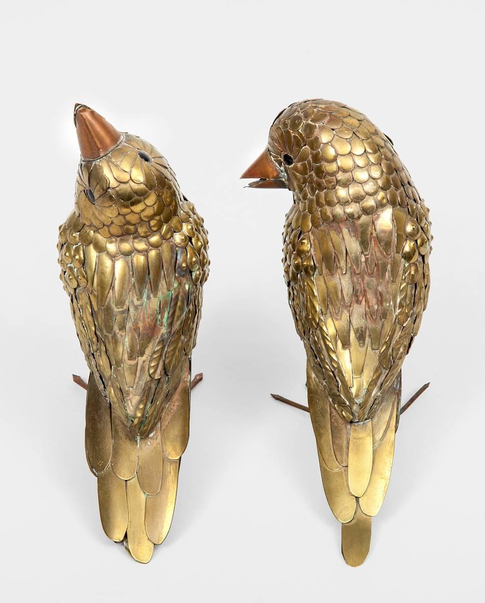 Mexican Pair of Brass Birds by Sergio Bustamante