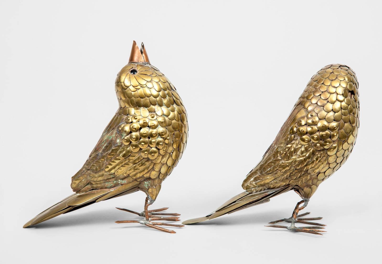 Pair of Brass Birds by Sergio Bustamante In Excellent Condition In Sheffield, MA