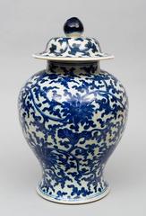 Chinese Porcelain Blue and White Baluster Vase and Lid