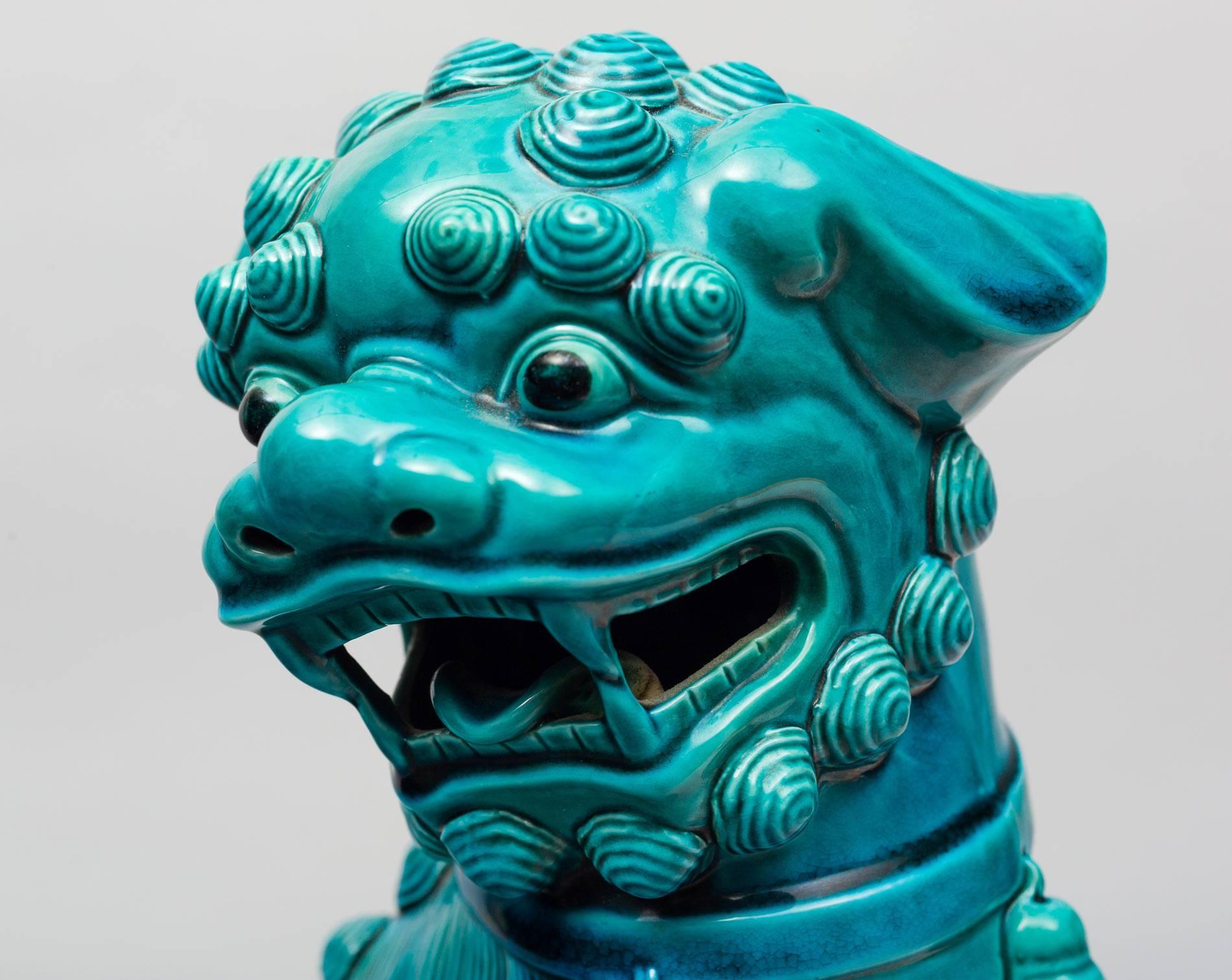 Chinese Large Turquoise Foo Dog 1