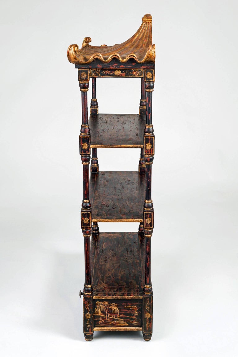 Chinoiserie ThreeTier Hanging Shelf at 1stDibs