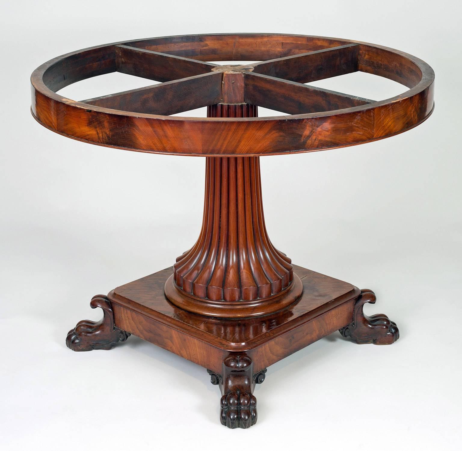 Charles X Mahogany and Marble Gueridon or Center Table In Excellent Condition For Sale In Sheffield, MA