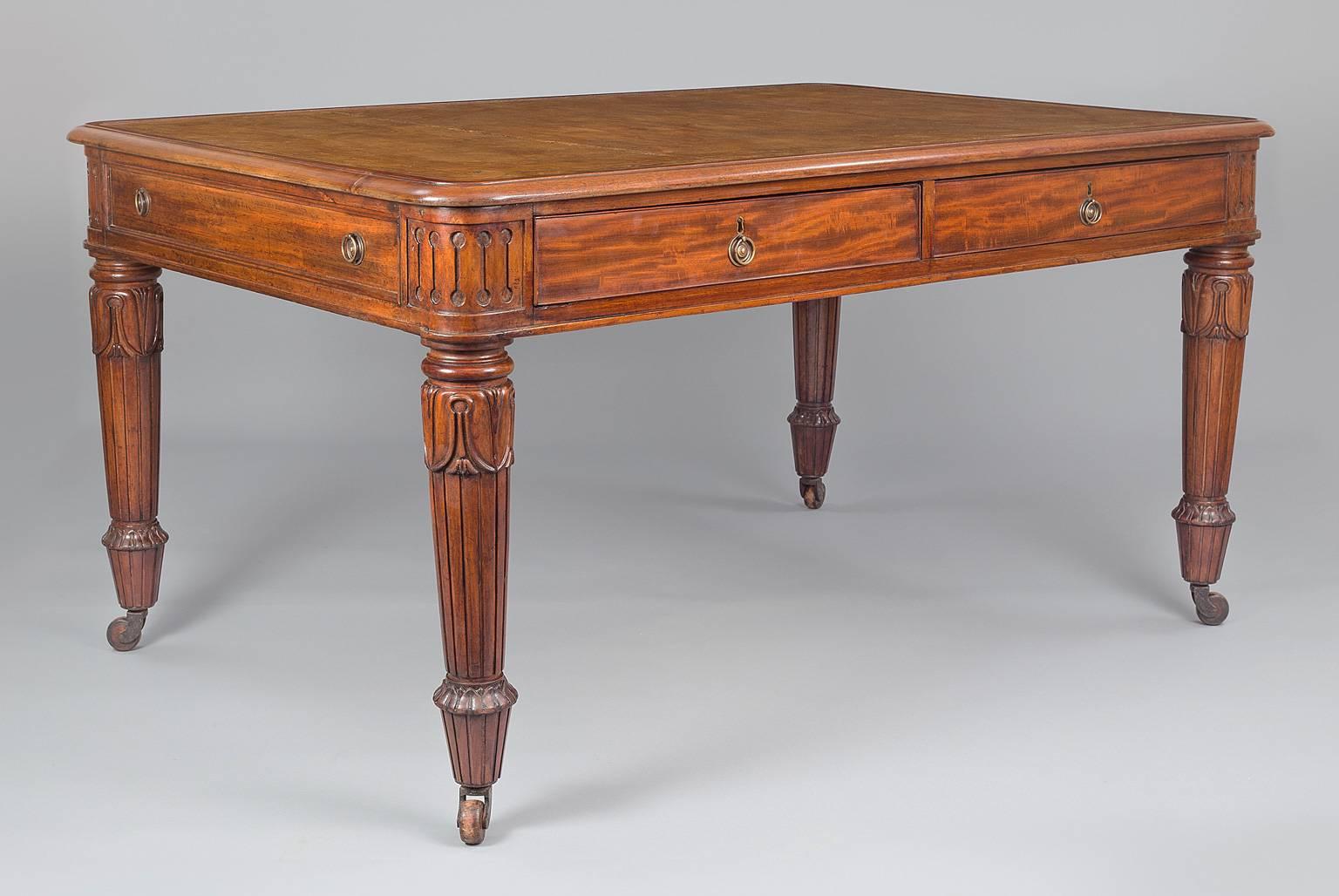 English Late Regency Partners Writing Table