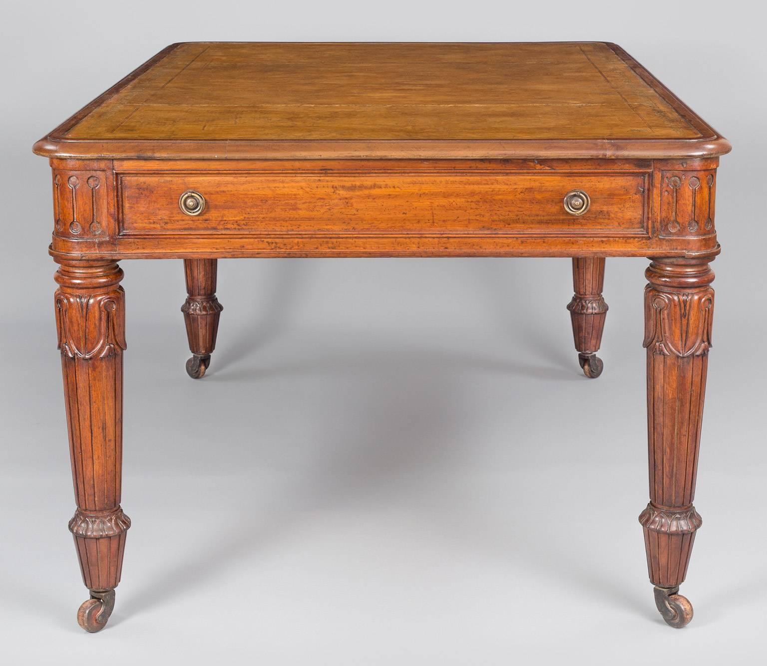 Late Regency Partners Writing Table In Excellent Condition In Sheffield, MA