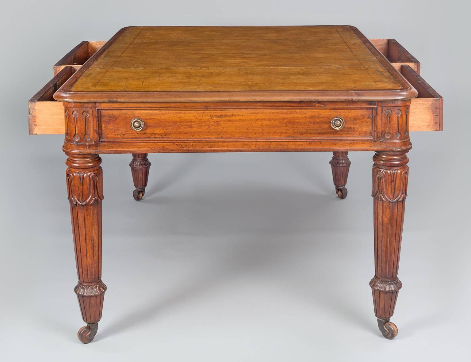 19th Century Late Regency Partners Writing Table
