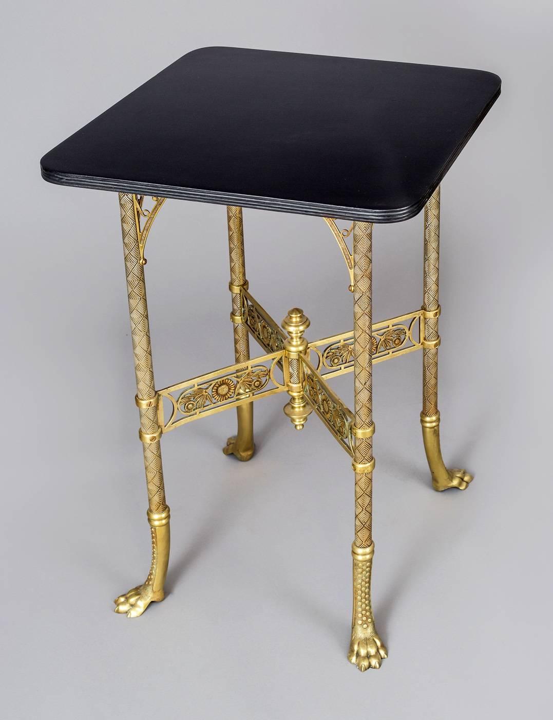 Cast American Aesthetic Movement Brass Table
