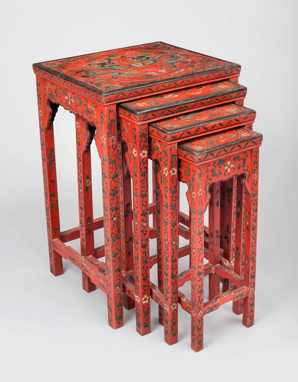 red nest of tables
