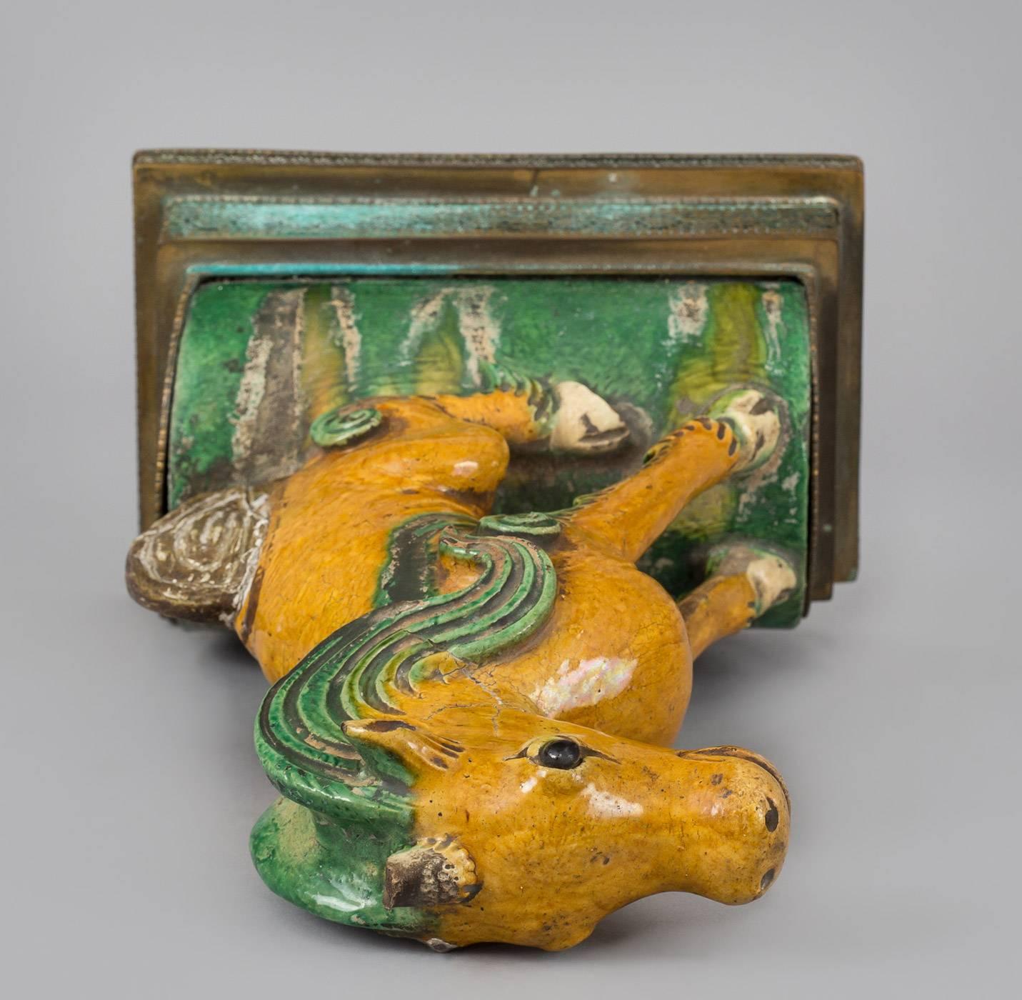 18th Century Chinese Sancai-Glazed Roof Tile For Sale