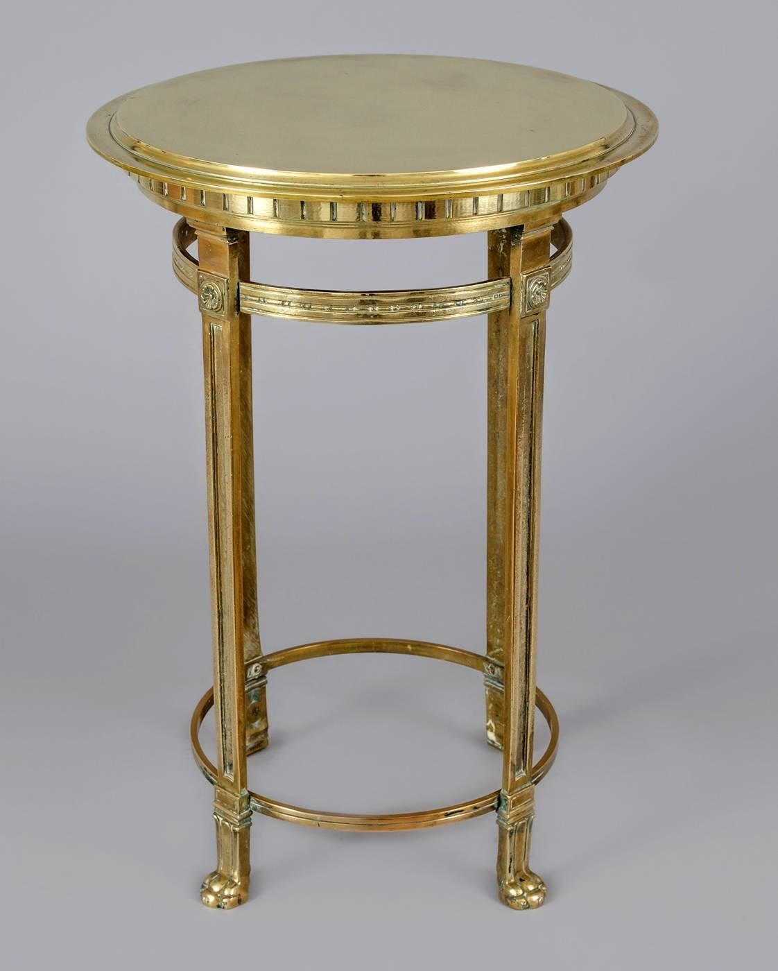 Neoclassical French Bronze Round Gueridon Table For Sale