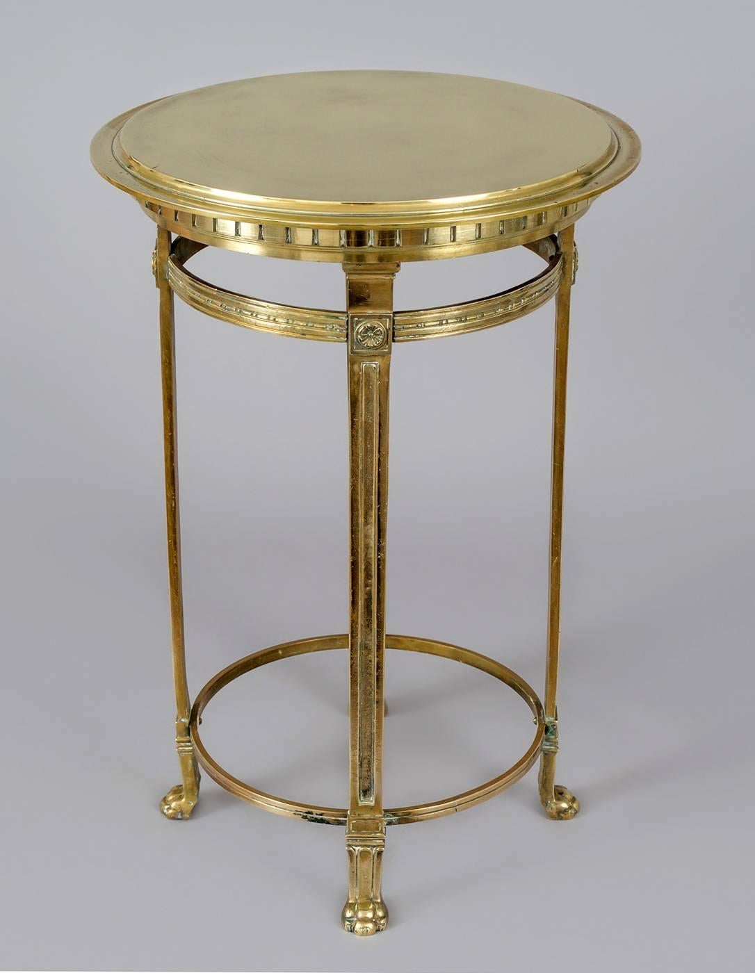 French Bronze Round Gueridon Table In Excellent Condition For Sale In Sheffield, MA