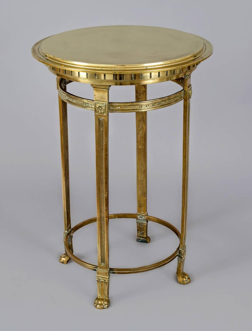 Early 20th Century French Bronze Round Gueridon Table For Sale