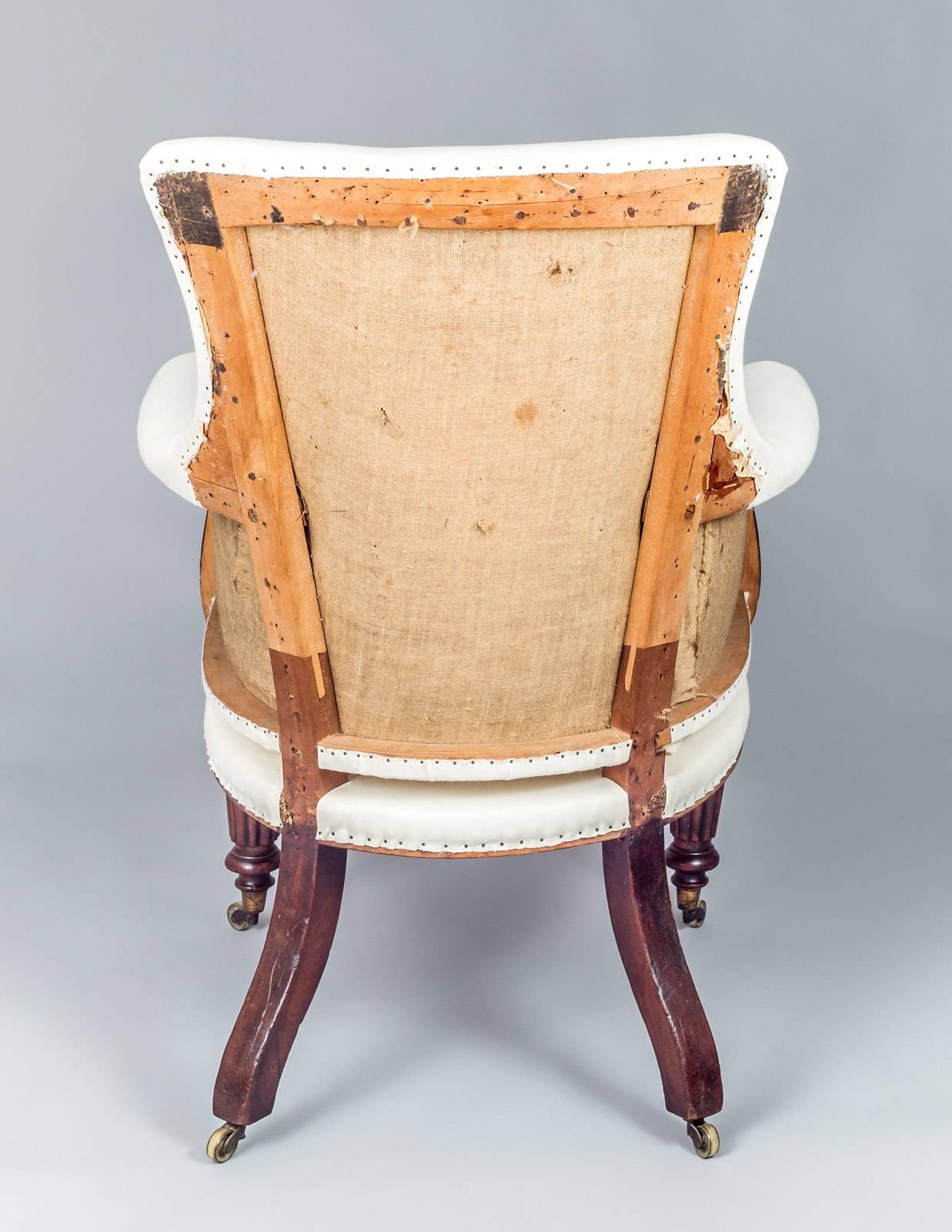 19th Century Regency Mahogany Lyre-Shaped Armchair For Sale
