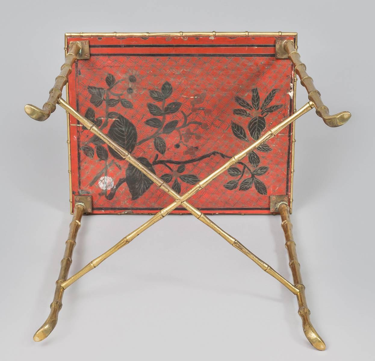 Harequin Pair of Chinoiserie Red Lacquered Side Tables 2