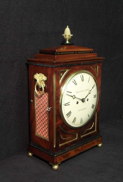 English Mahogany Bracket Clock by Thwaites and Reed For Sale at 1stdibs