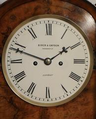 English Victorian Walnut Bracket Clock by Birch and Gaydon