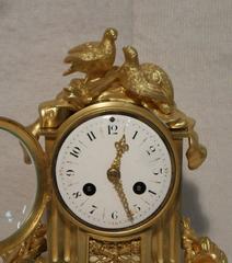 French 19th Century Bronze Gilt and Marble Mantel Clock