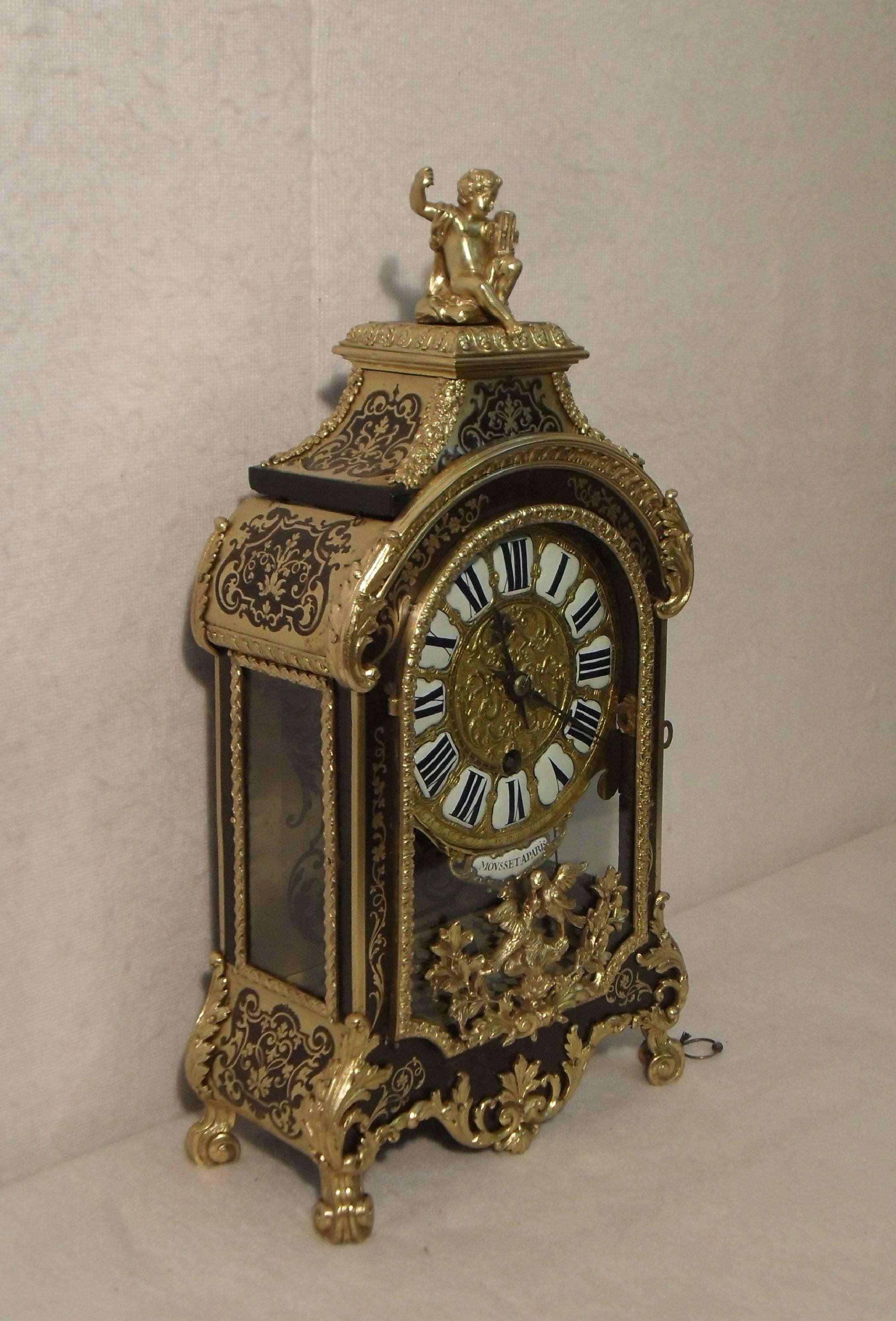 Rare French Louis XV Boulle Bracket Clock with Verge Escapement In Excellent Condition In Macclesfield, GB