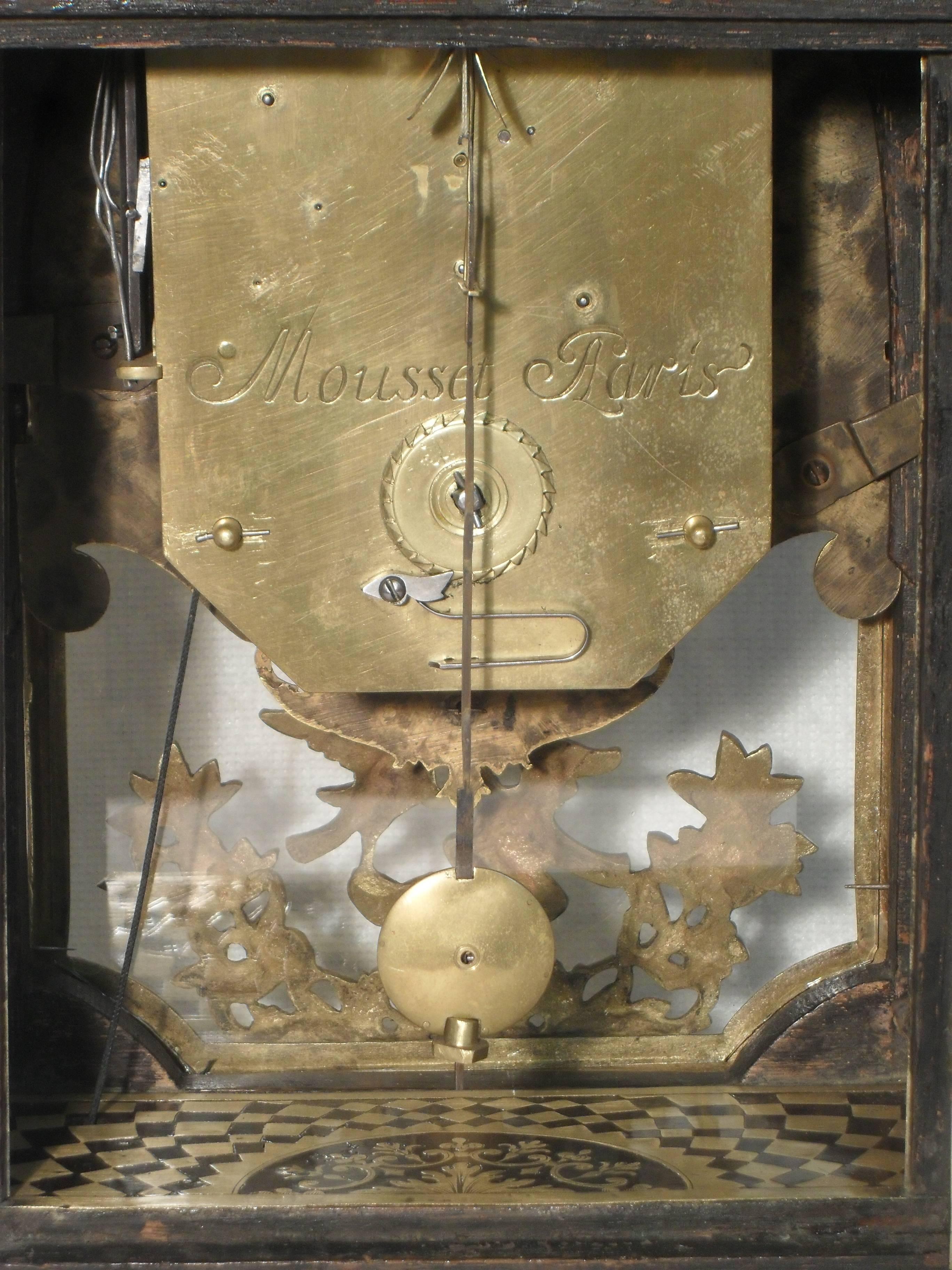 Rare French Louis XV Boulle Bracket Clock with Verge Escapement 2