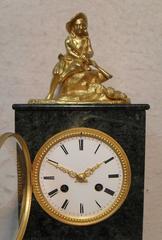 French 19th Century Green Marble Mantel Clock