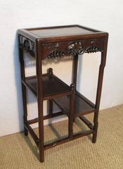 Chinese Qing Dynasty Rosewood Three-Tier Display Stand