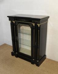 Pair of Victorian Aesthetic Movement Ebonized Display Cabinets or Bookcases