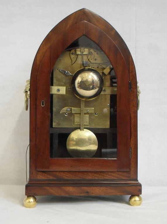 English Regency Mahogany Bracket Clock For Sale at 1stdibs