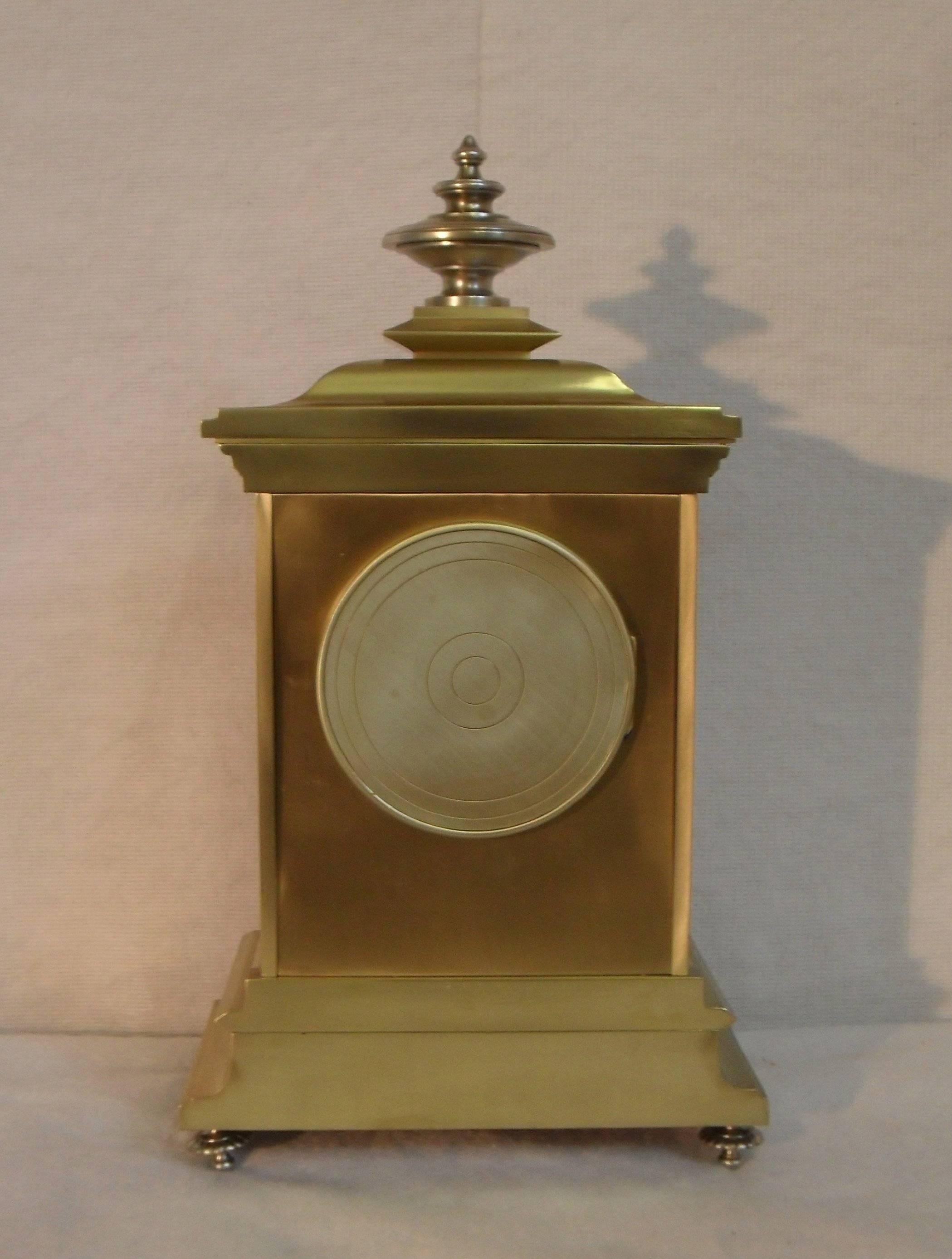French 19th Century Brass and Gilt Mantel Clock 1